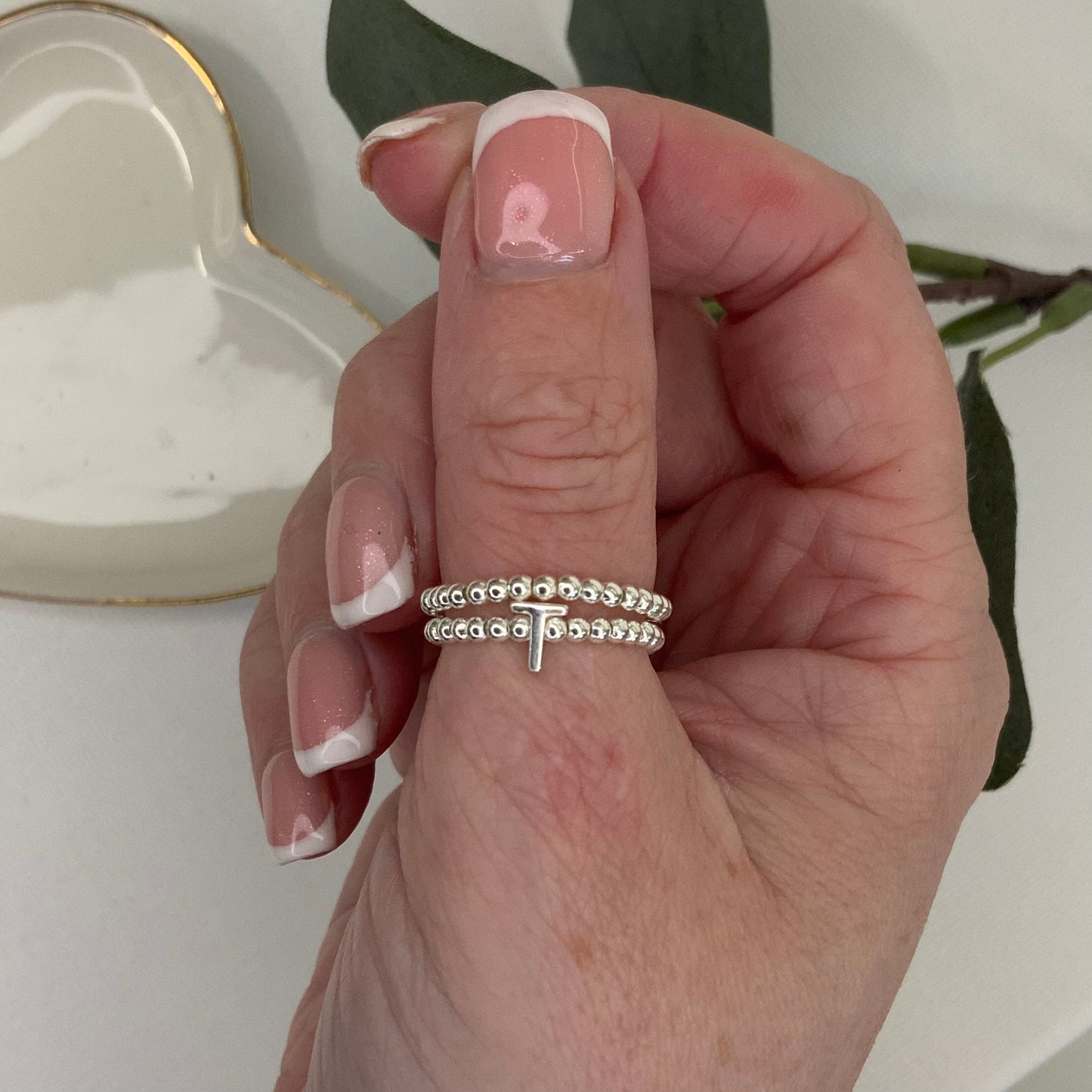 Sterling Silver Initial Ring (2mm) - Beautiful Keepsakes