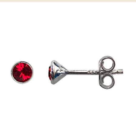 Sterling Silver Birthstone Crystal Stud Earrings - Beautiful Keepsakes