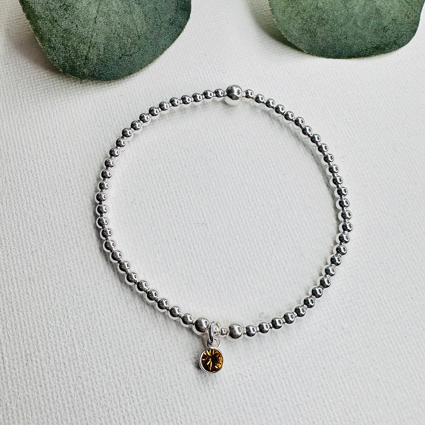 925 Silver Birthstone Crystal Bracelet - Beautiful Keepsakes
