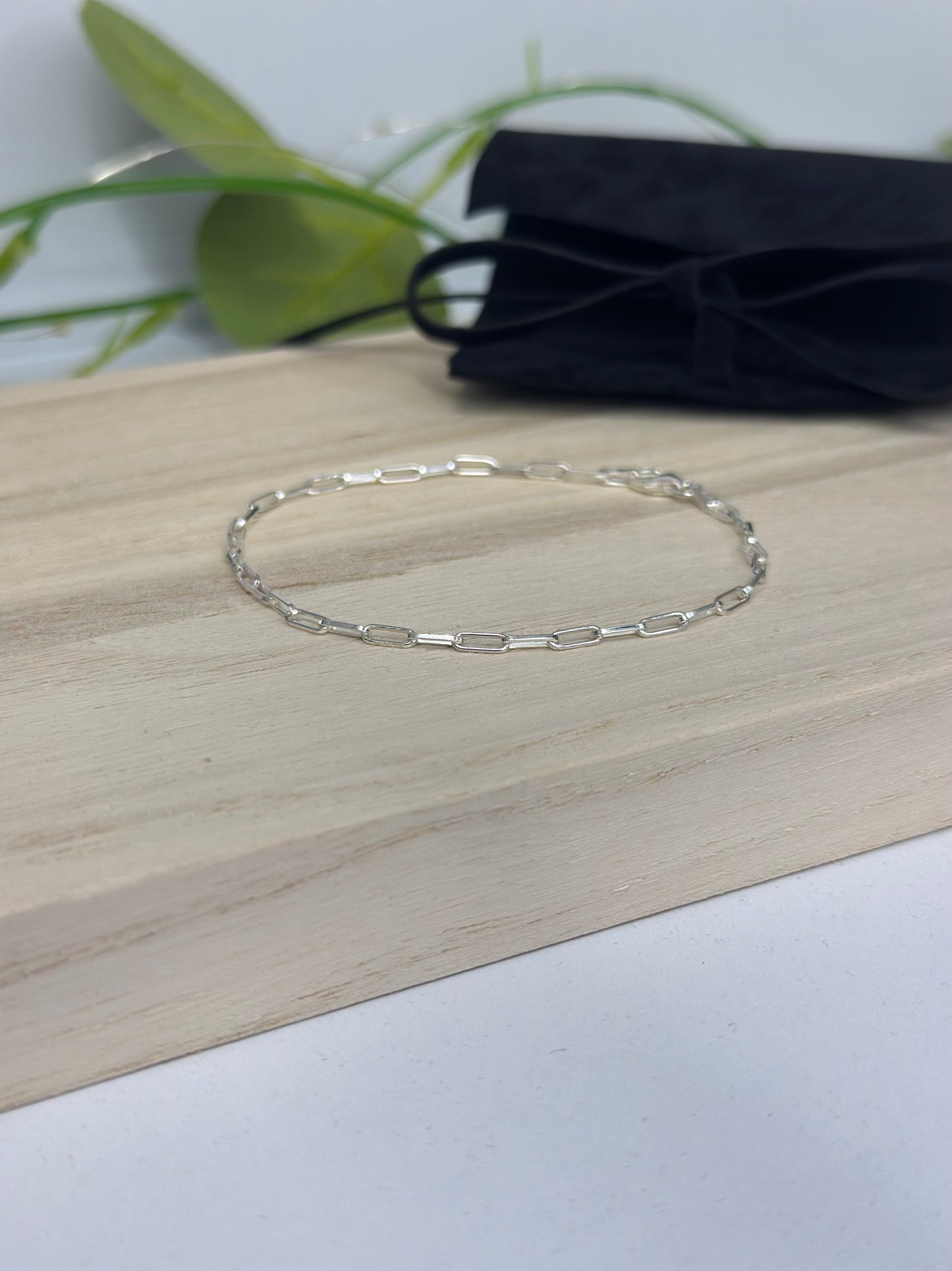Sterling Silver Paper Chain Bracelet