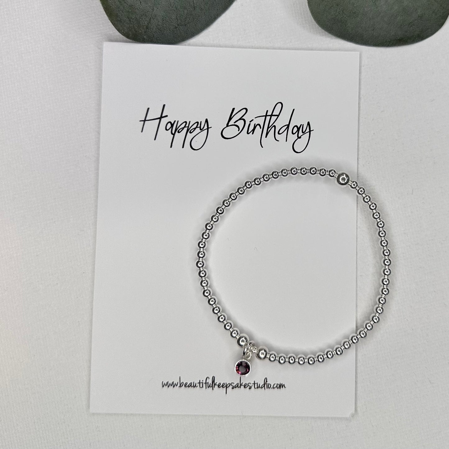 925 Silver Birthstone Crystal Bracelet - Beautiful Keepsakes