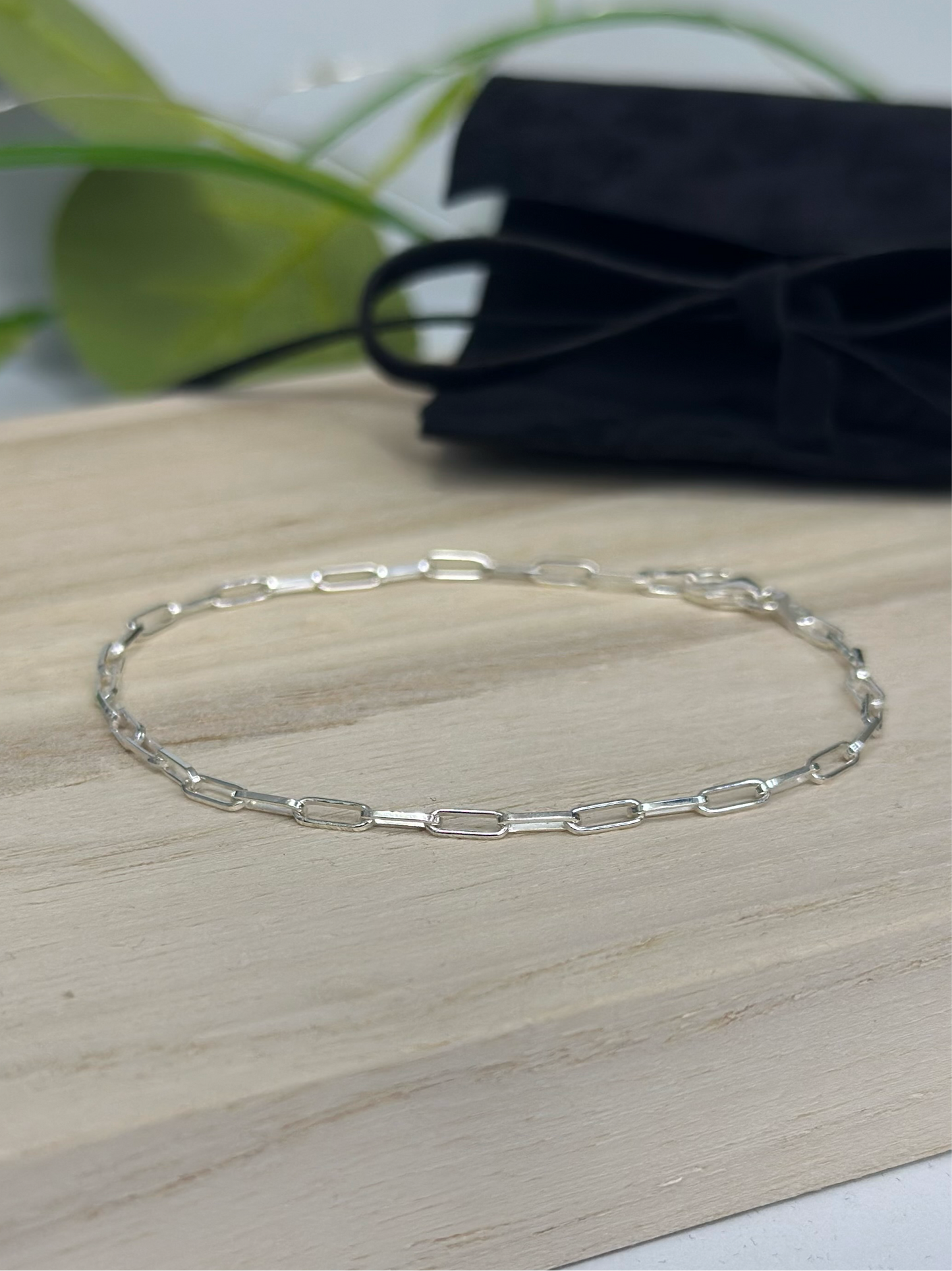 Sterling Silver Paper Chain Bracelet