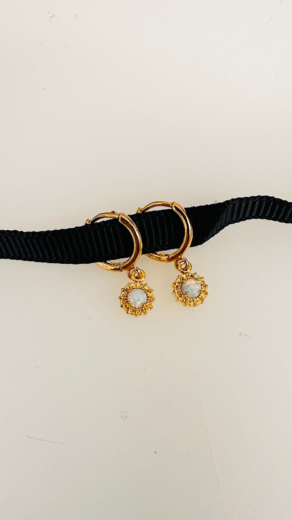 Opal Huggie Hoops | Gold Plated