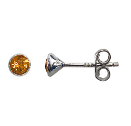 Sterling Silver Birthstone Crystal Stud Earrings - Beautiful Keepsakes