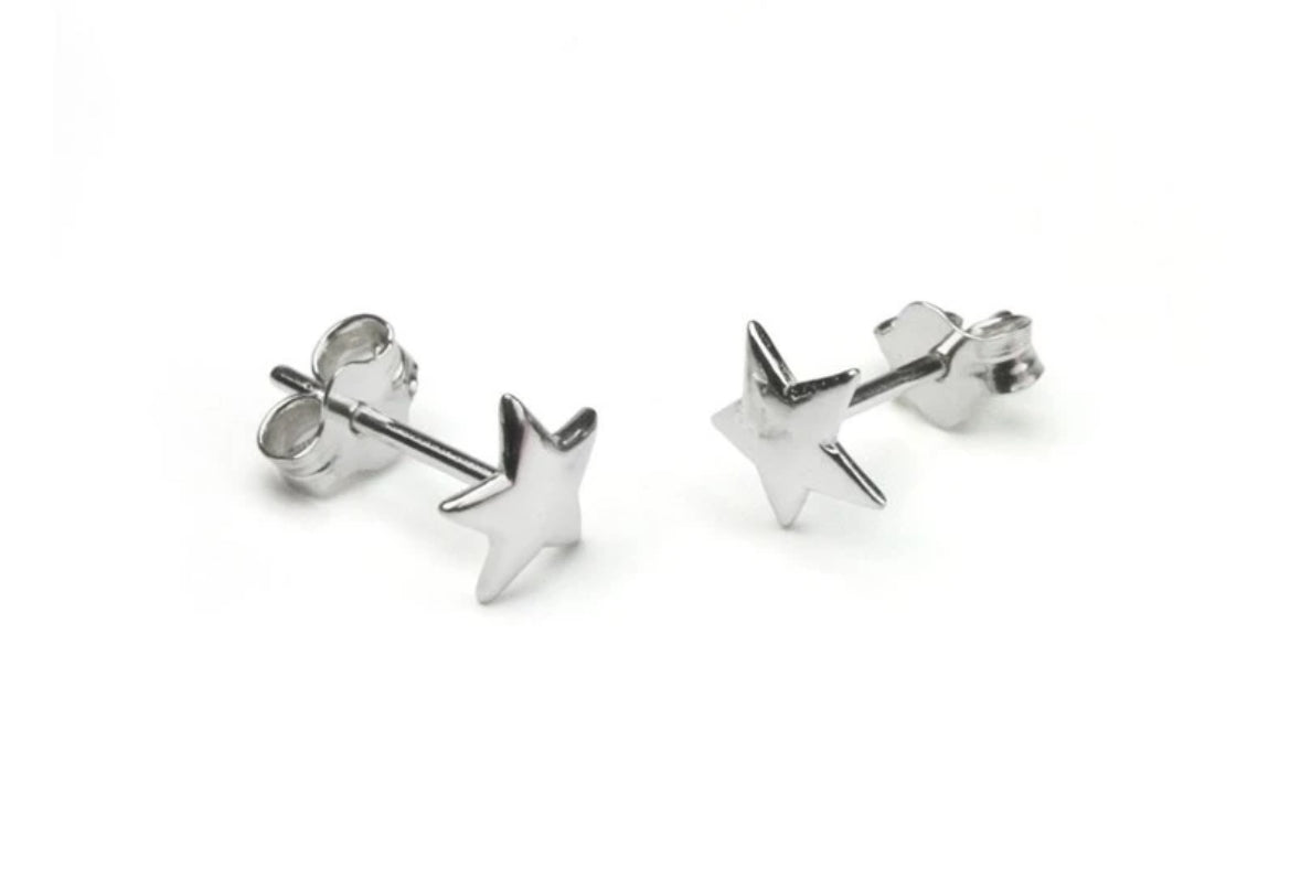 Sterling Silver Star Stud Earrings