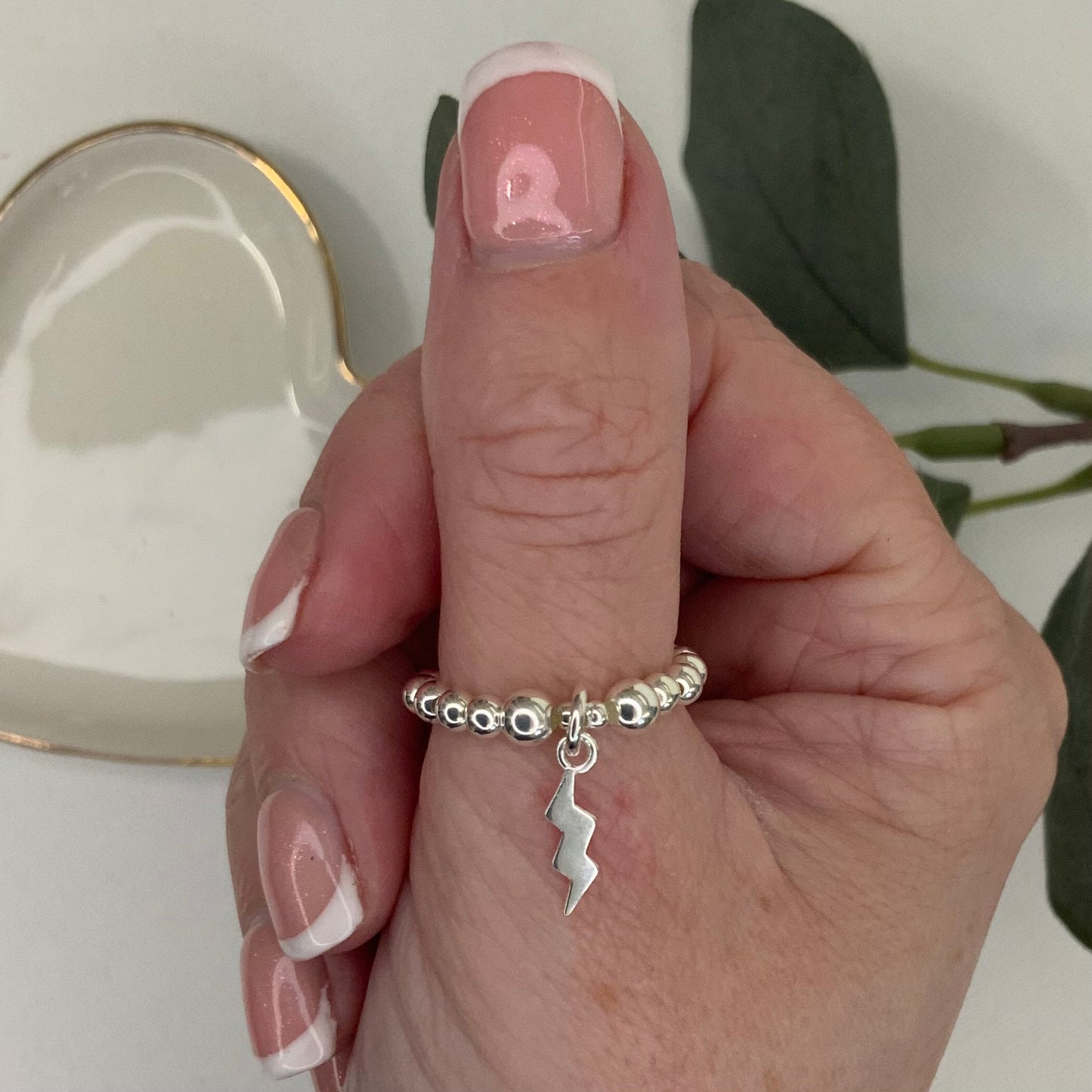 Sterling Silver Lightening Bolt 925 Ring (3mm) - Beautiful Keepsakes