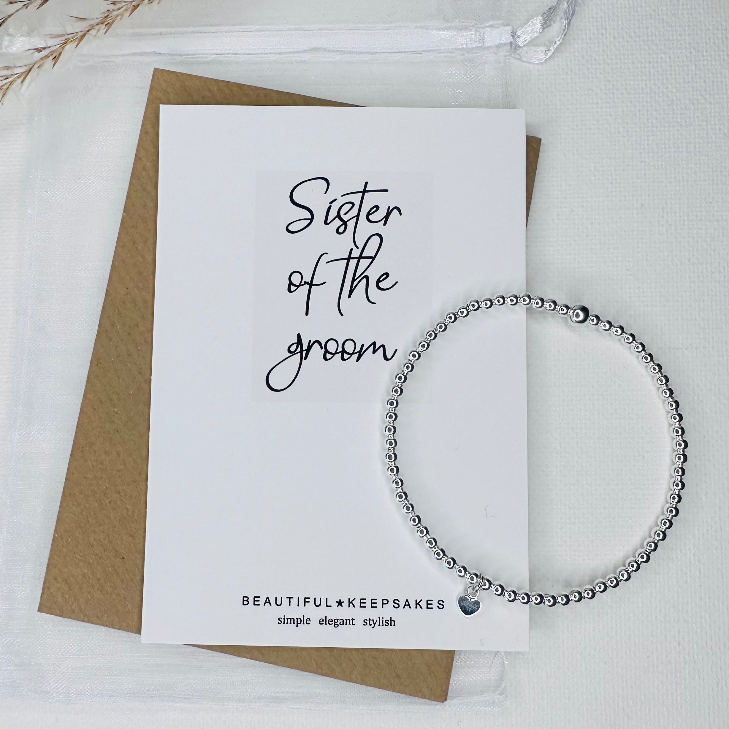 Sister of the Groom Bracelet - Beautiful Keepsakes