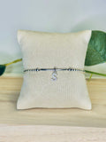 Sterling Silver Crystal Initial Beaded Bracelet - Beautiful Keepsakes