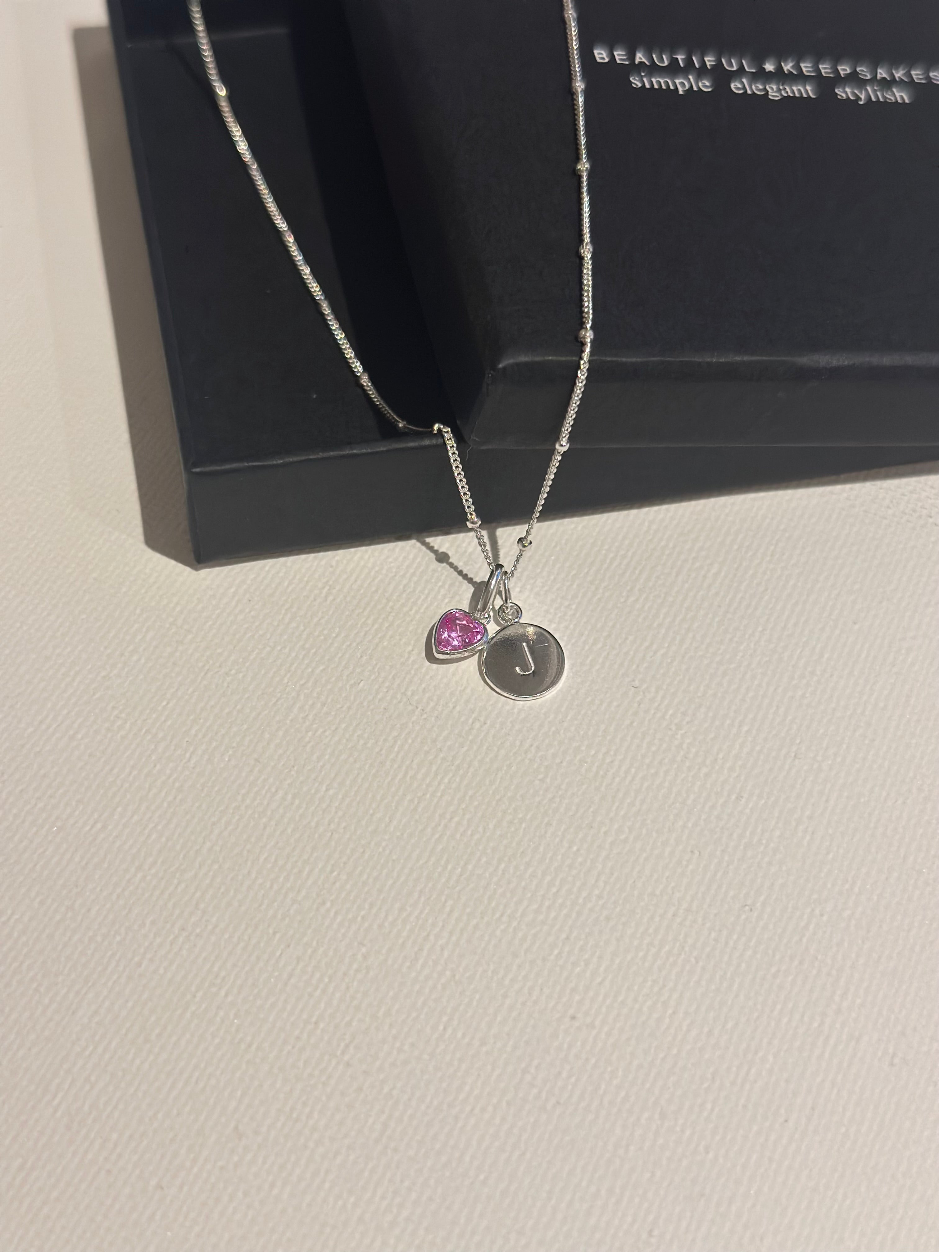 Personalised Birthstone Heart Necklace | Sterling Silver - Beautiful Keepsakes