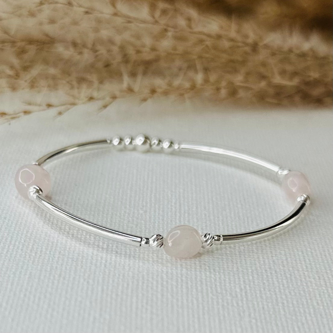 Rose Quartz Bangle - Beautiful Keepsakes