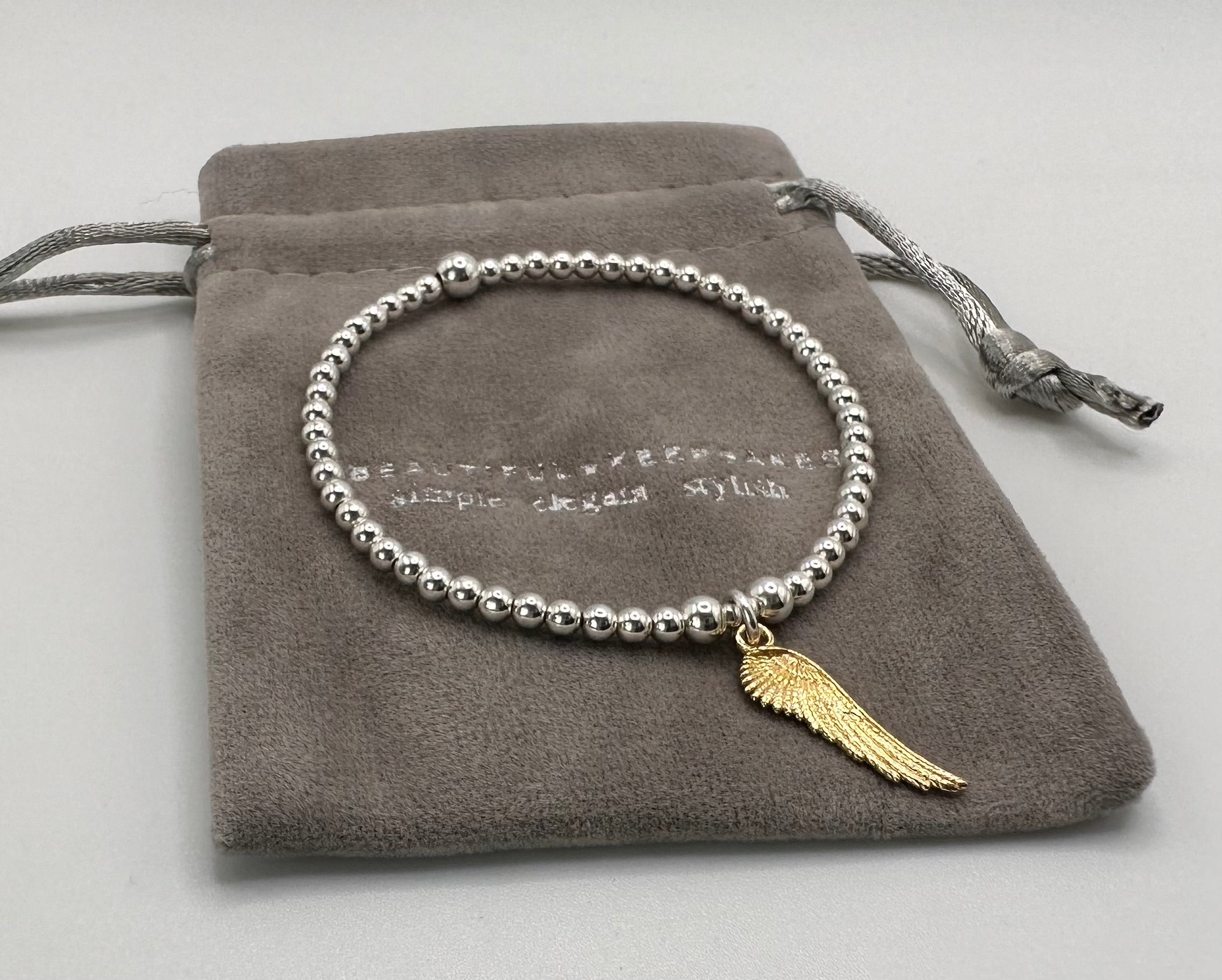 Gold Angel Wing Bracelet - Beautiful Keepsakes