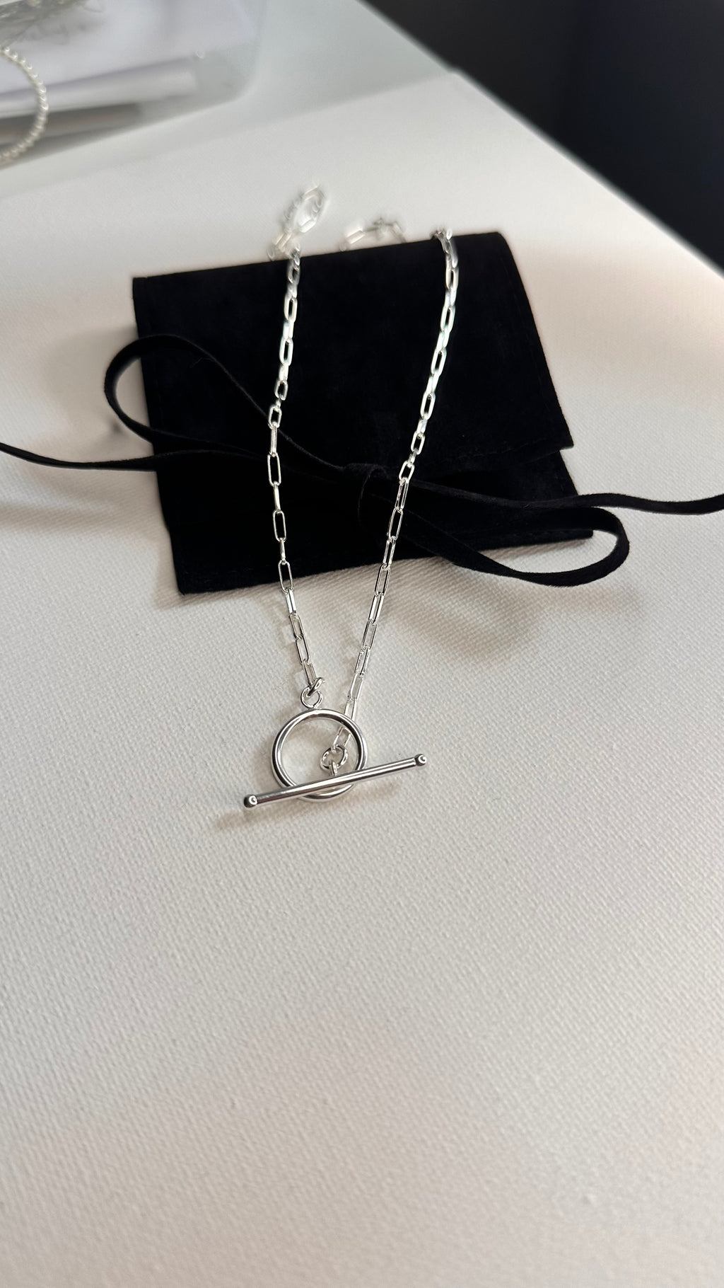 T Bar Paper Clip Necklace - Beautiful Keepsakes