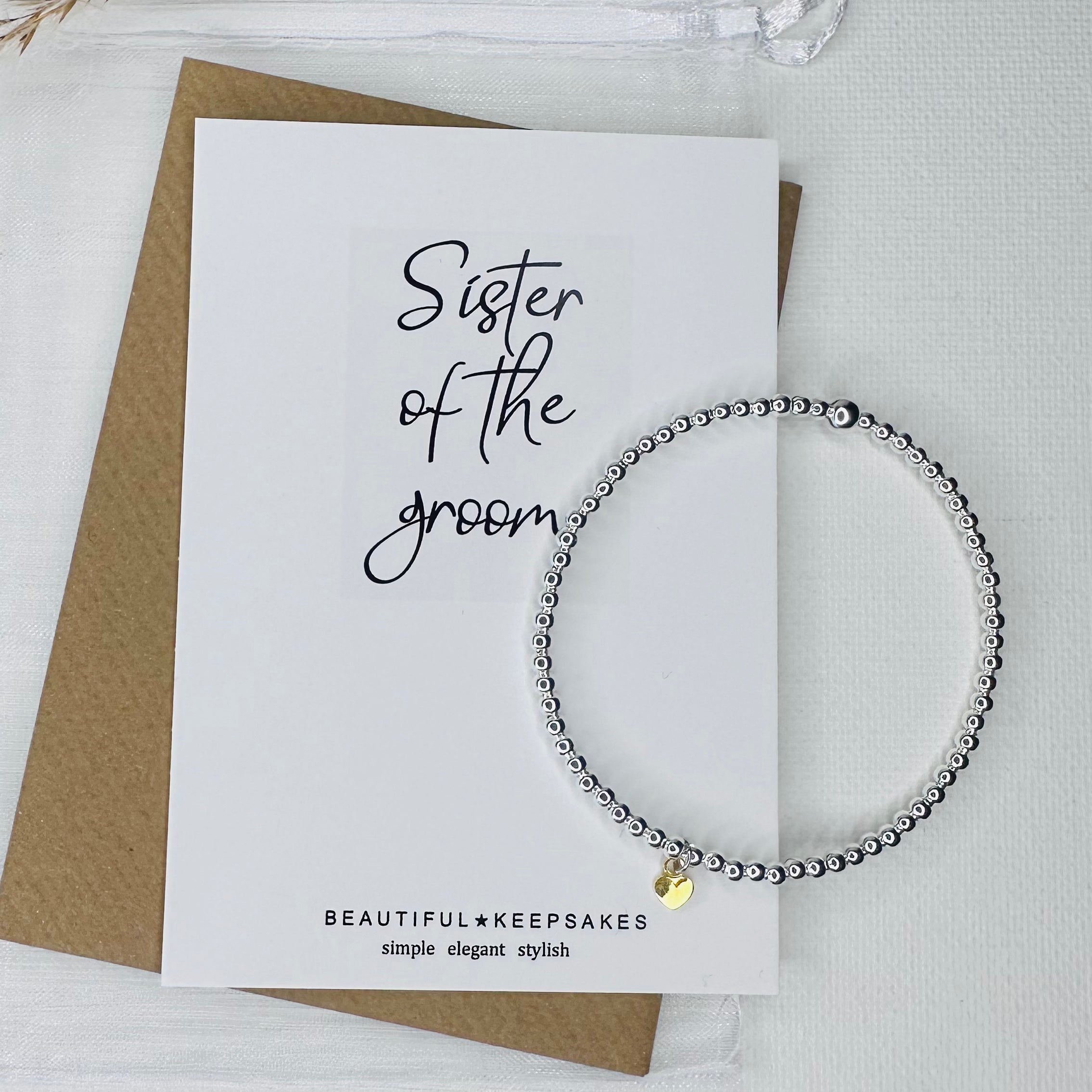 Sister of the Groom Bracelet - Beautiful Keepsakes