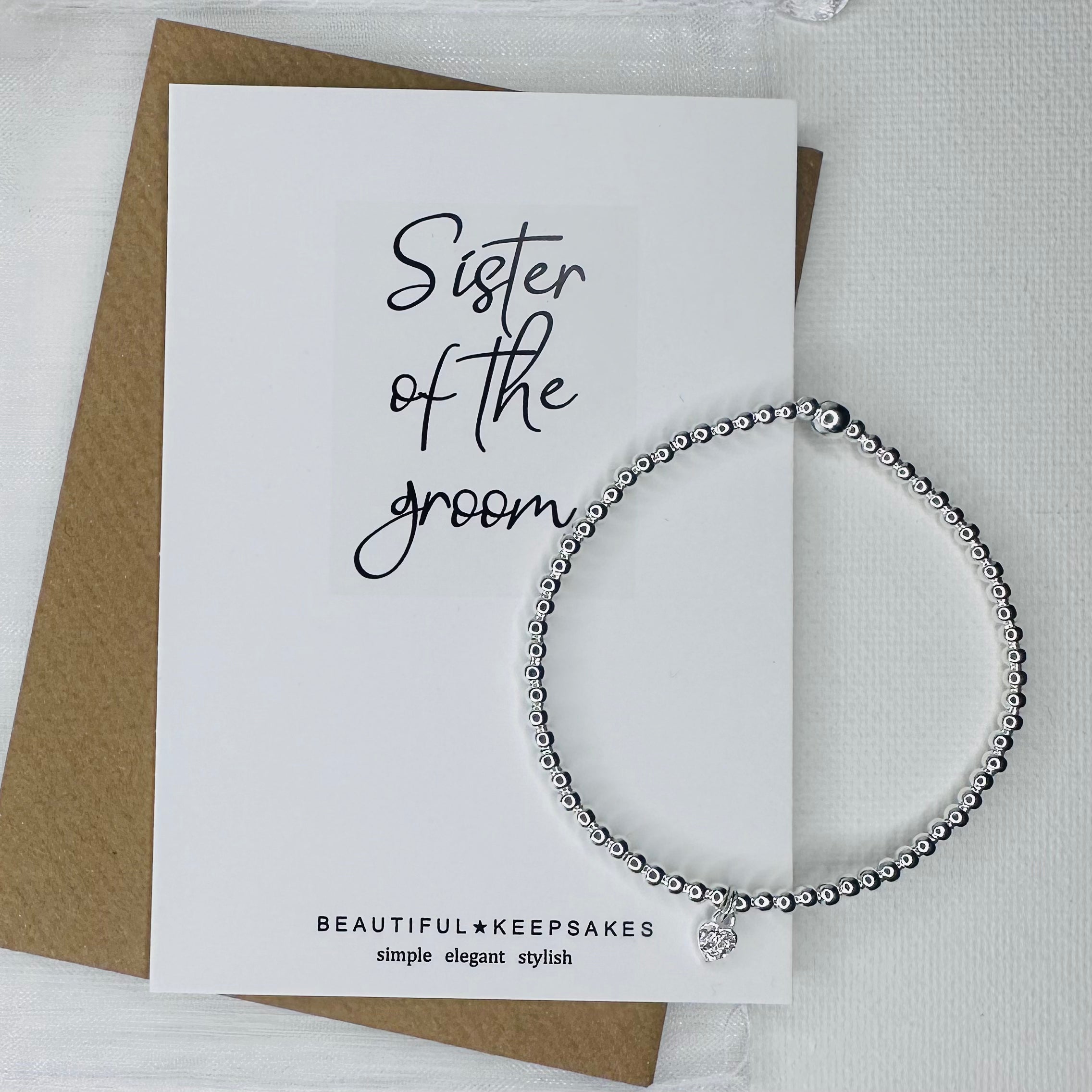 Sister of the Groom Bracelet - Beautiful Keepsakes