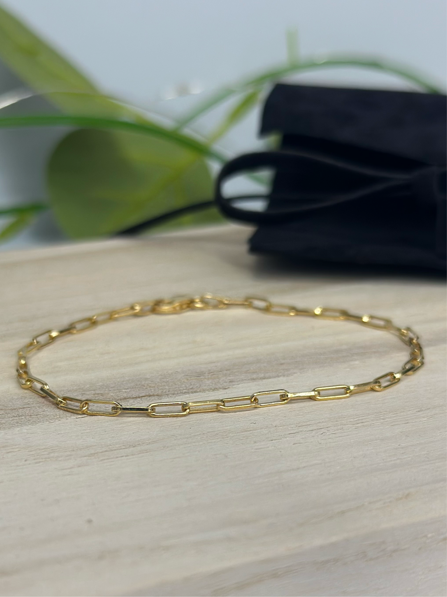 Gold Plated Vermeil Paper Chain Bracelet