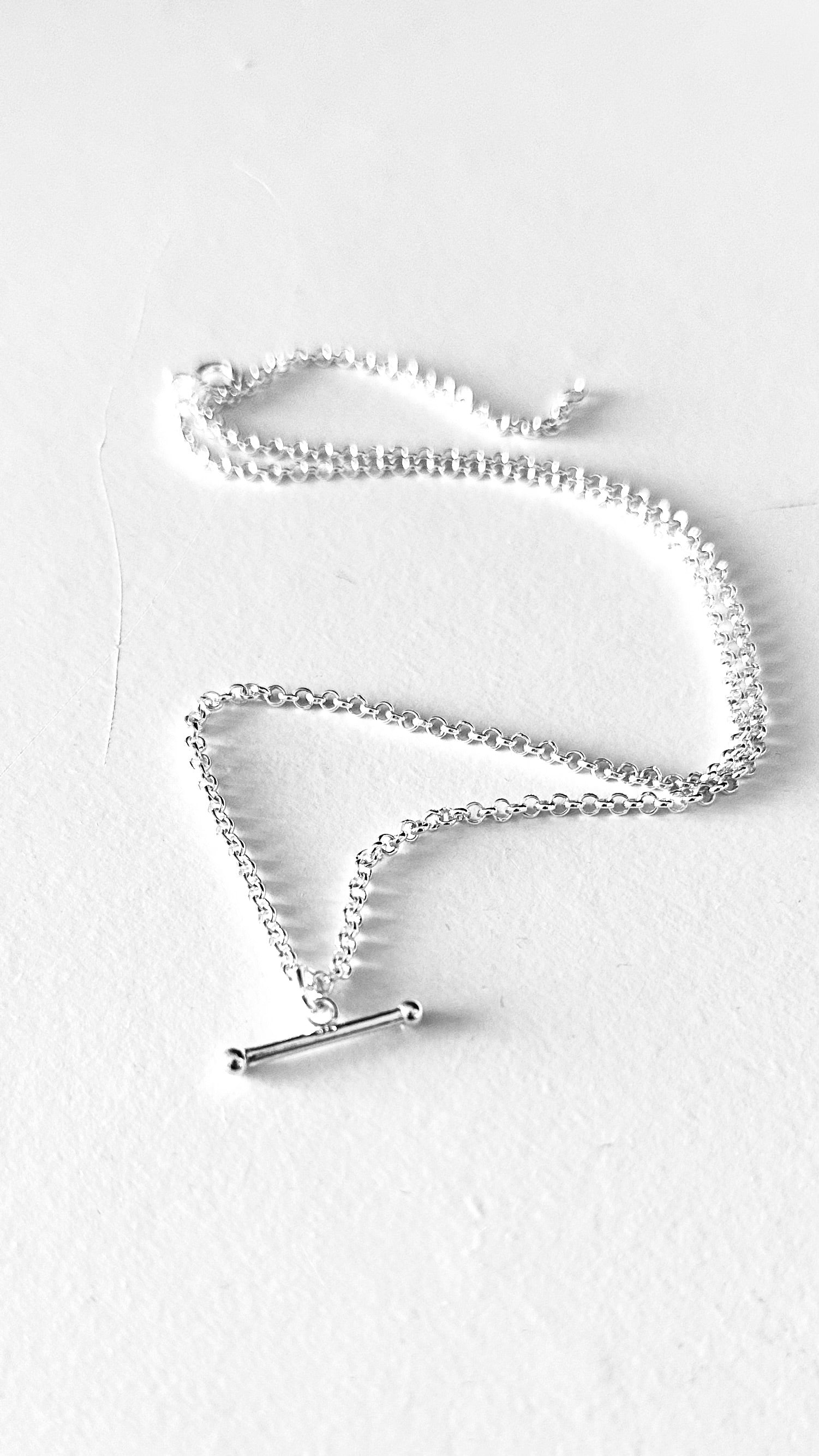 T Bar Belcher Necklace | Sterling Silver - Beautiful Keepsakes