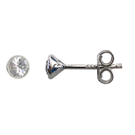 Sterling Silver Birthstone Crystal Stud Earrings - Beautiful Keepsakes