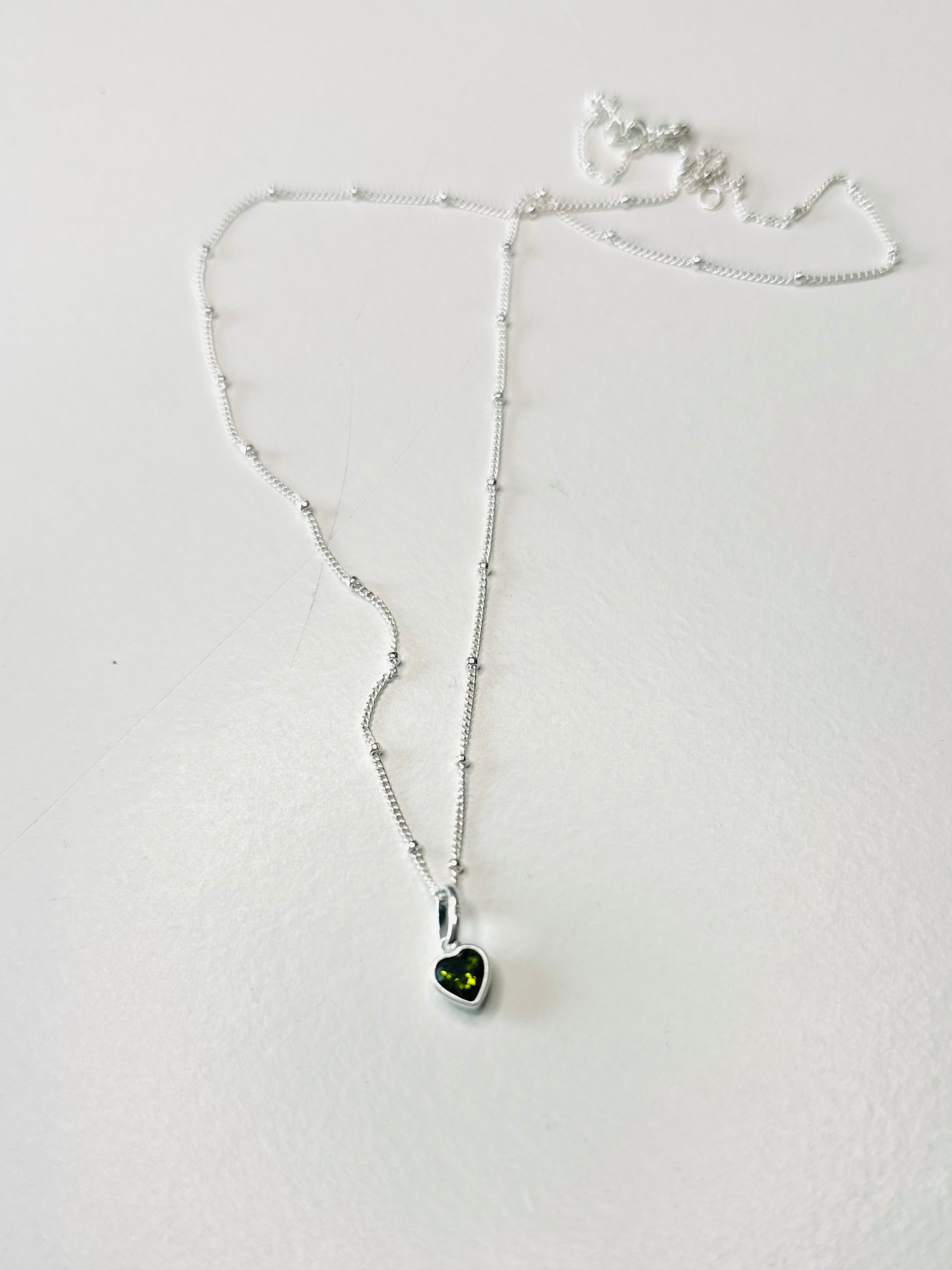 Birthstone Heart Necklace | Sterling Silver - Beautiful Keepsakes