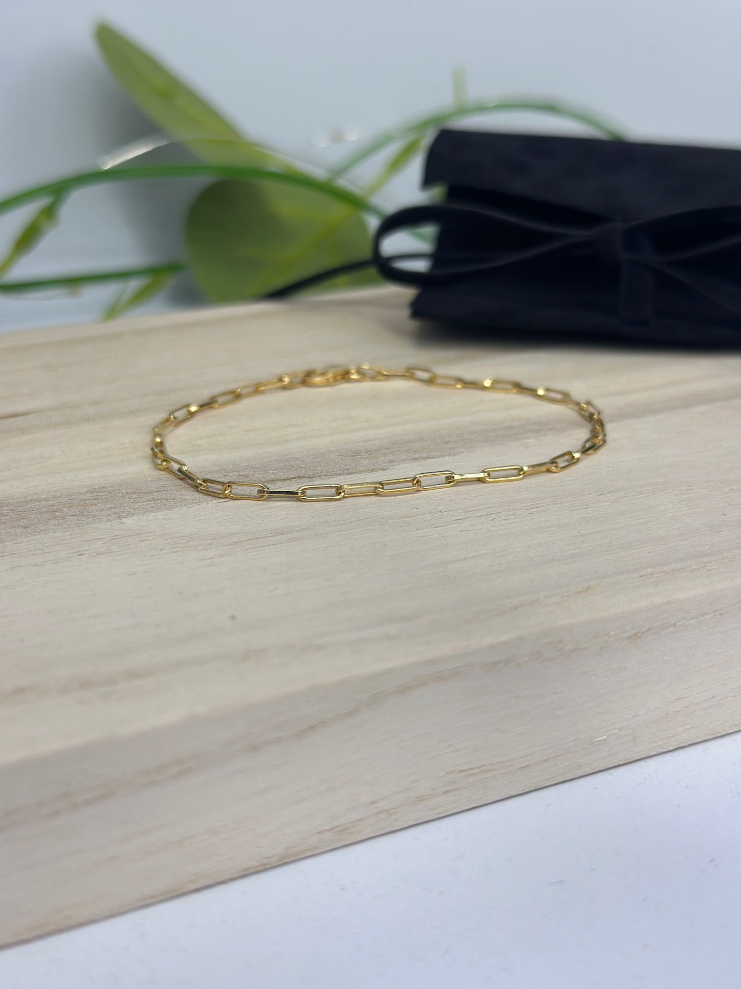 Gold Plated Vermeil Paper Chain Bracelet