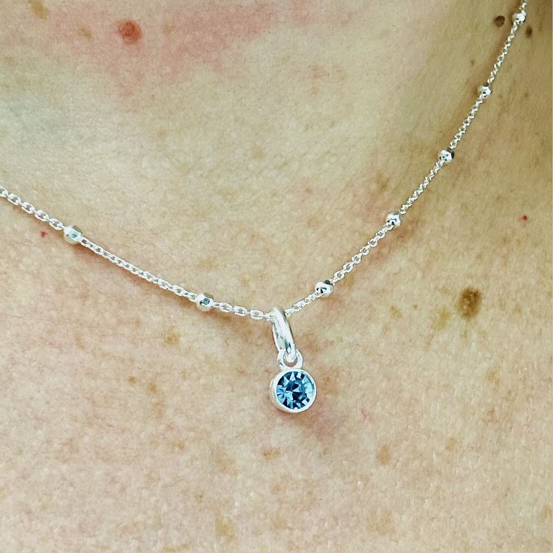 March Birthstone Necklace - Aquamarine - Beautiful Keepsakes