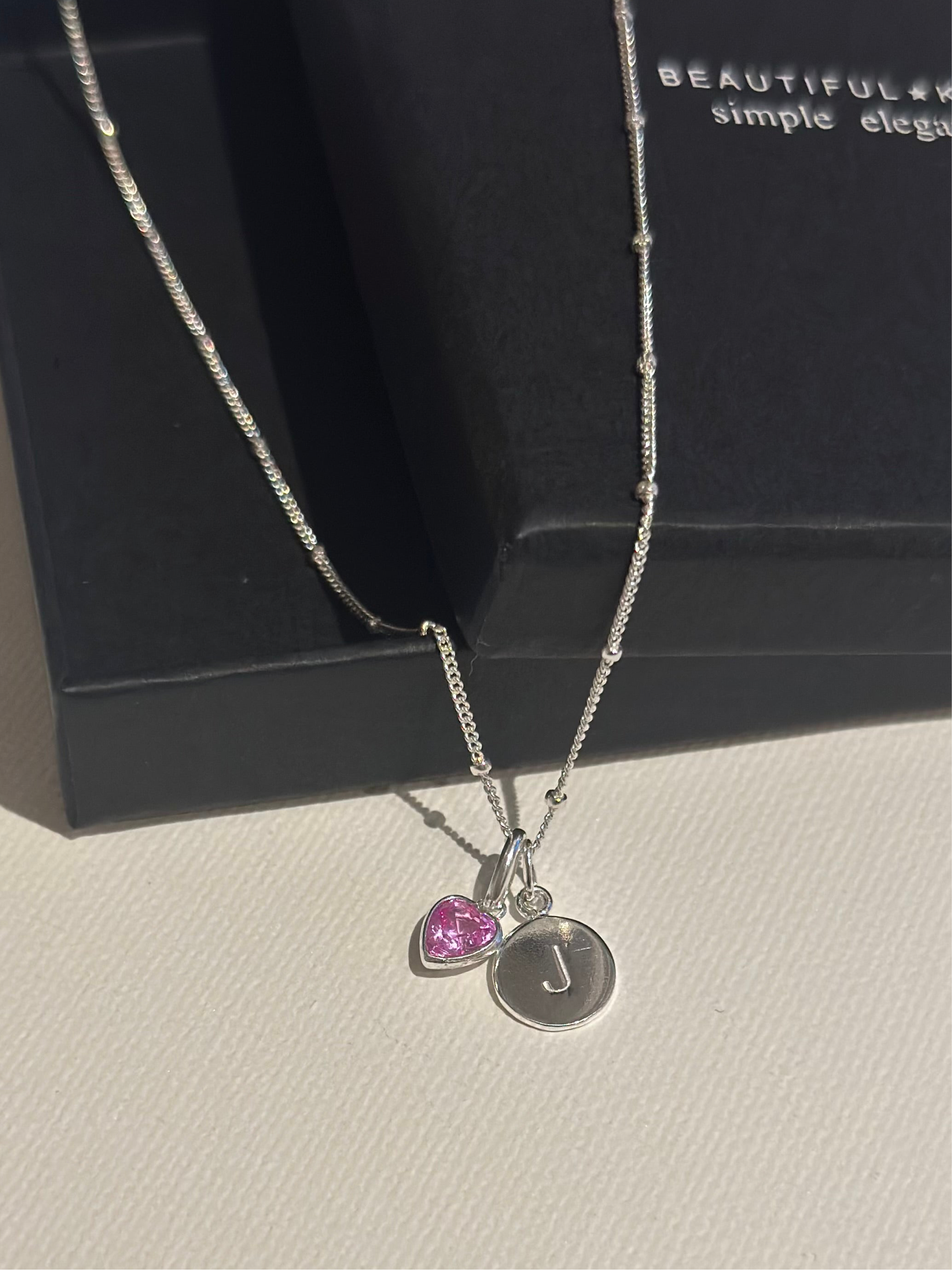 Personalised Birthstone Heart Necklace | Sterling Silver - Beautiful Keepsakes