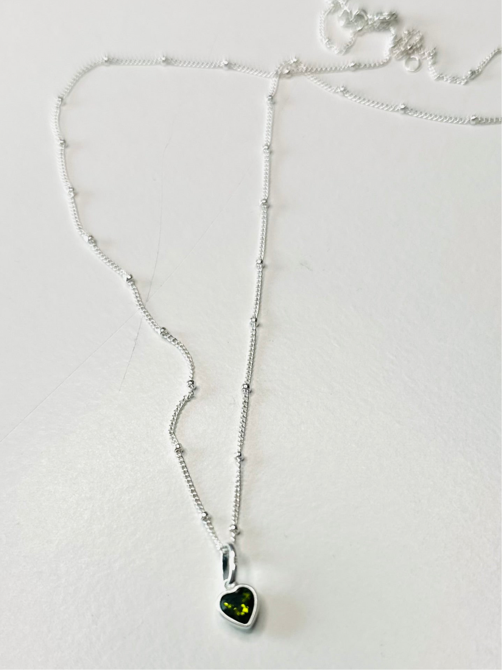 Birthstone Heart Necklace | Sterling Silver - Beautiful Keepsakes