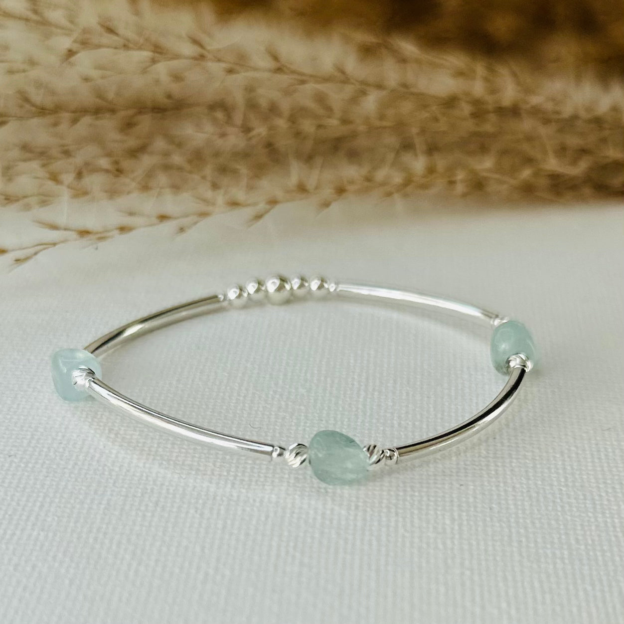 Aquamarine Bangle - Beautiful Keepsakes