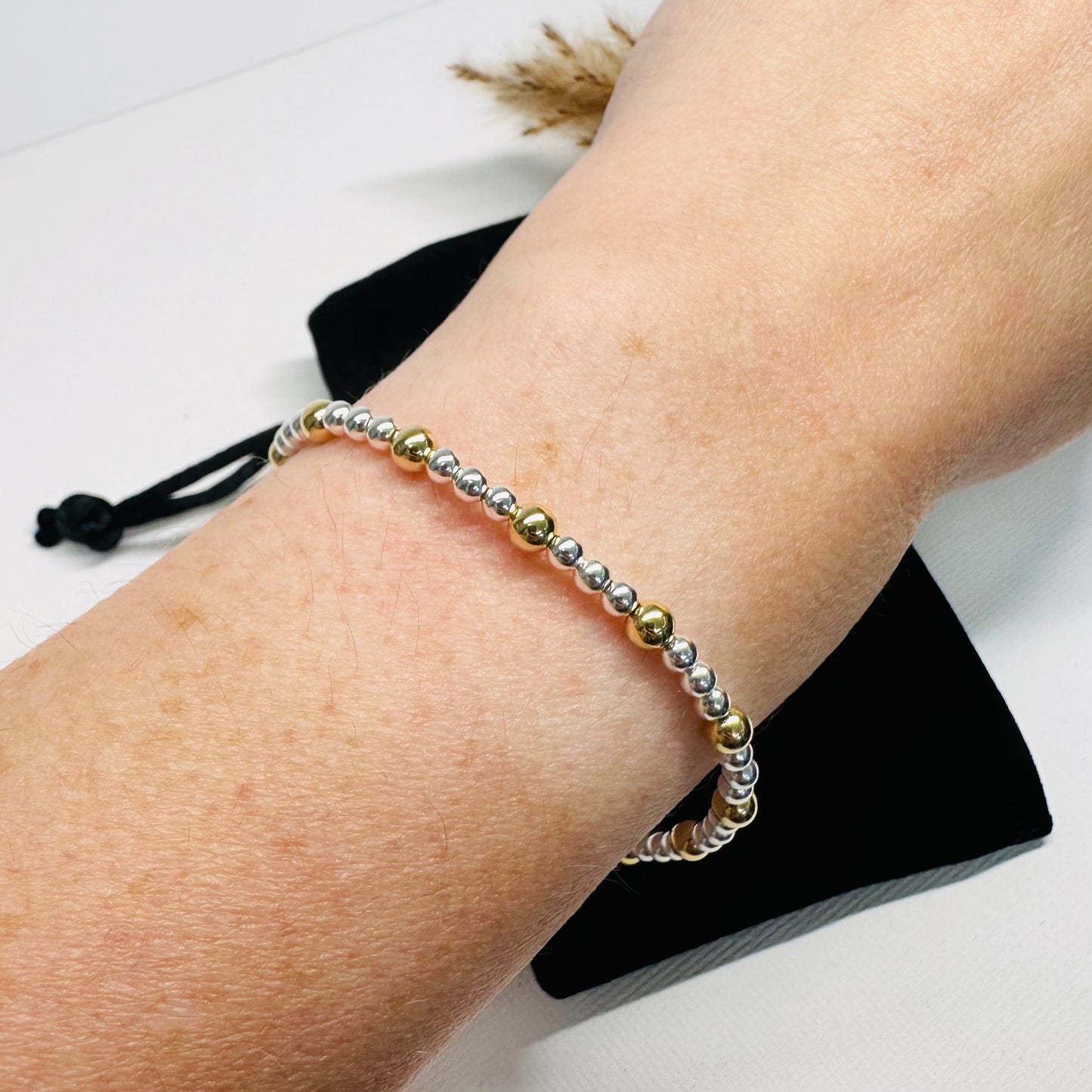 Silver with Gold Oscillated Bracelet