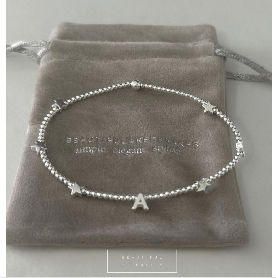 Personalised Celestrial Initial Duo Bracelet Set - Beautiful Keepsakes