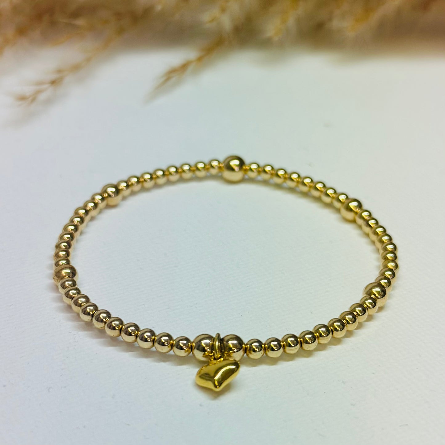 Puffy Heart Gold Filled Bracelet