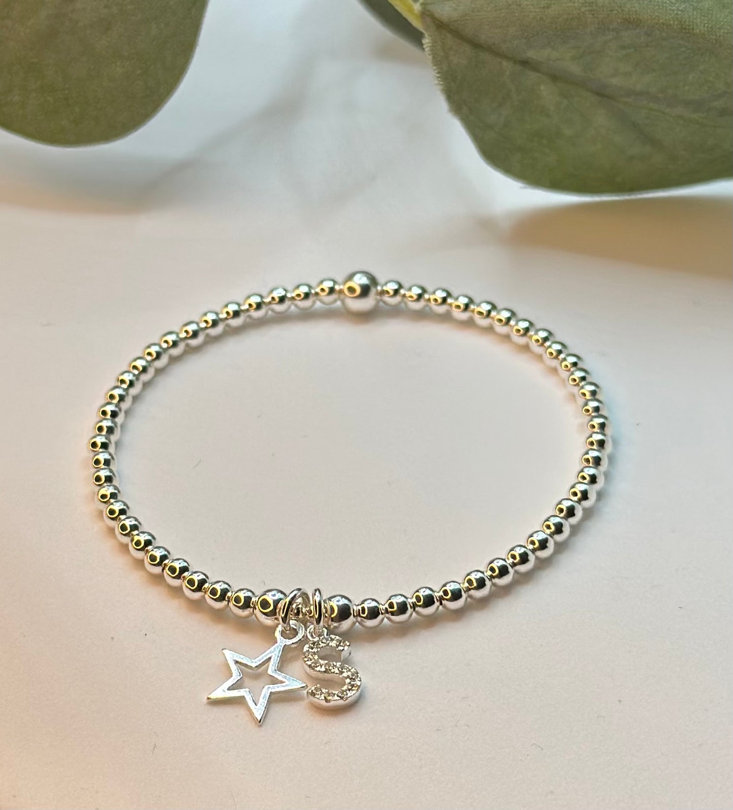 Diamanté Initial & Star Bracelet - Beautiful Keepsakes