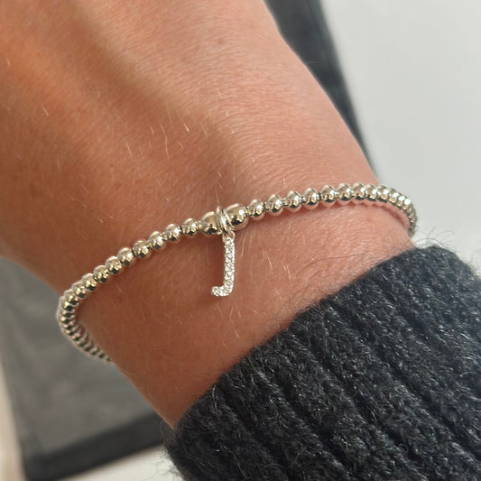 Personalised Diamanté Dangle Initial Bracelet