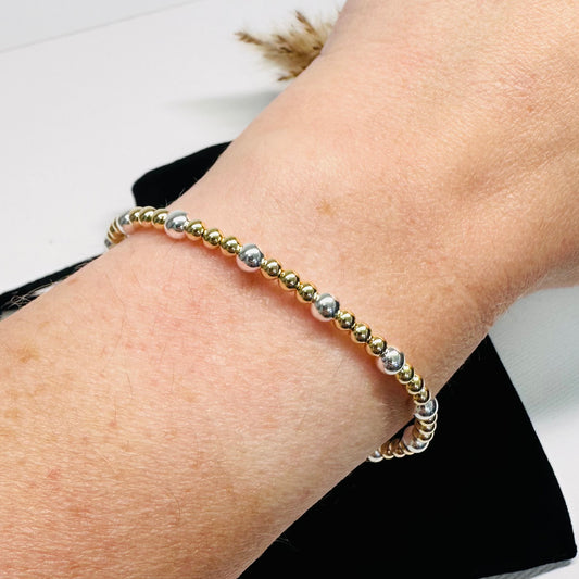 Gold with Silver Oscillated Bracelet