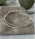 Sterling Silver Bangle & 2mm Beaded Bracelet Set - Beautiful Keepsakes