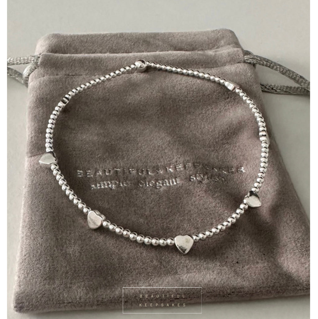 Personalised Heart Initial Duo Bracelet Set - Beautiful Keepsakes