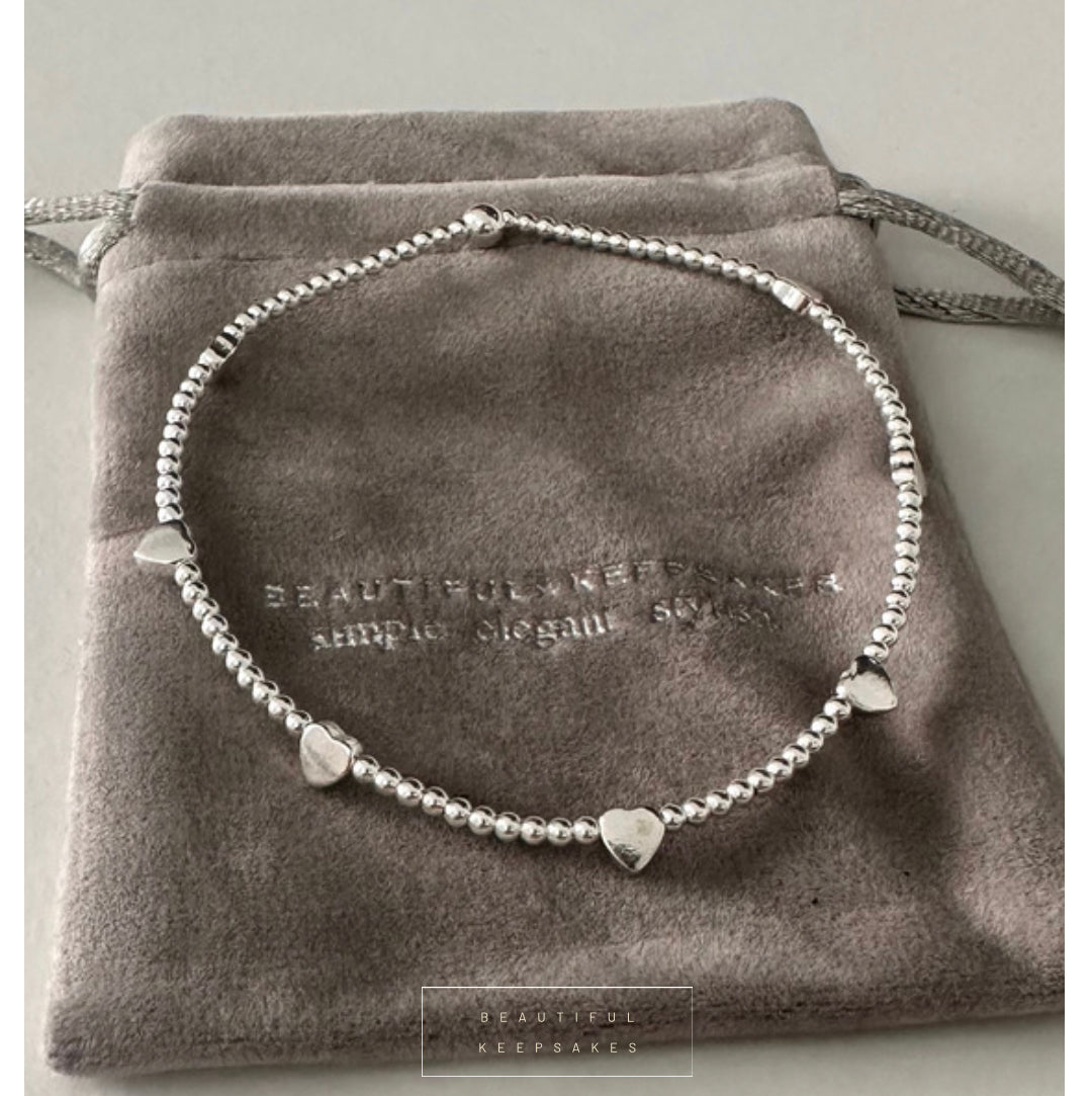 Personalised Heart Initial Duo Bracelet Set - Beautiful Keepsakes