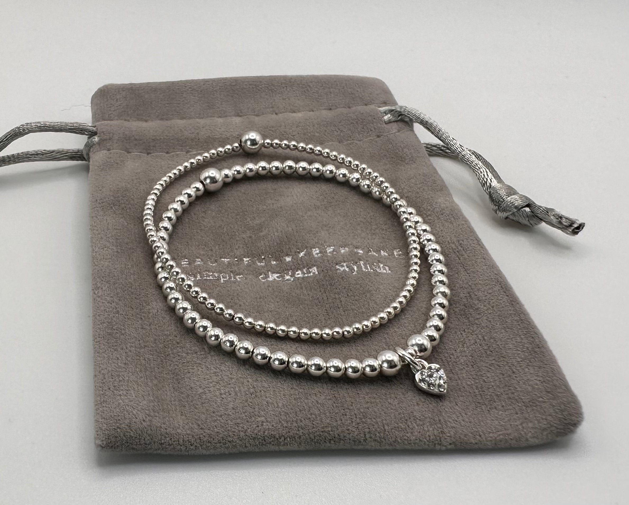 Diamanté Tiny Heart Bracelet - Beautiful Keepsakes
