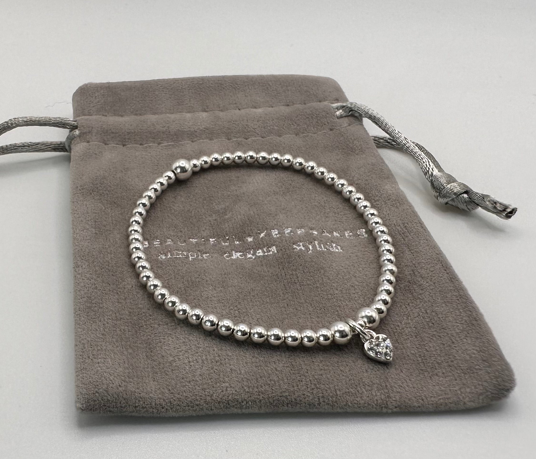 Diamanté Tiny Heart Bracelet - Beautiful Keepsakes