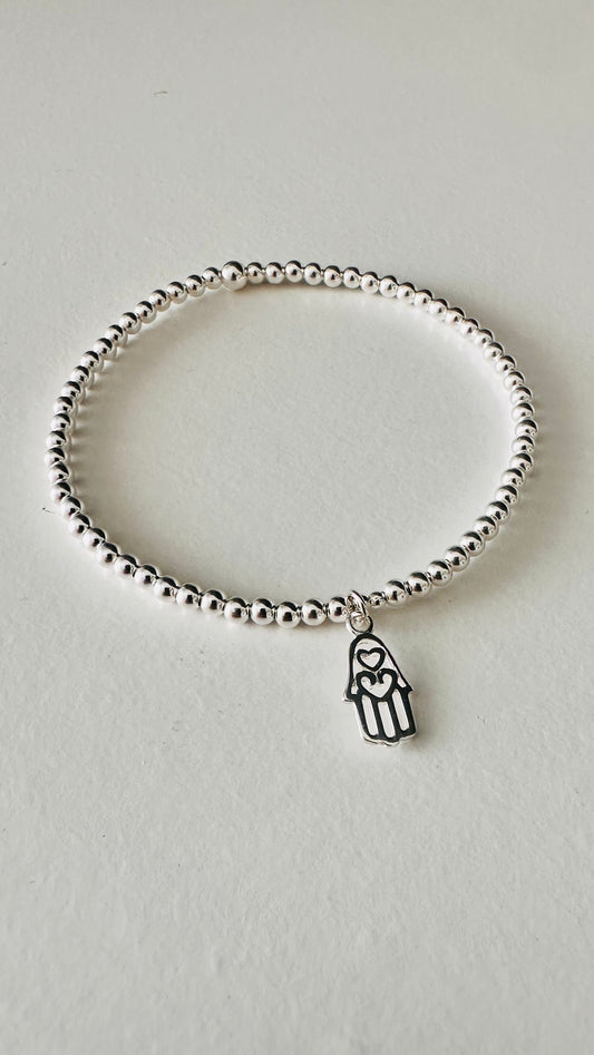 Hamsa Hand Charm Bracelet | Sterling Silver - Beautiful Keepsakes