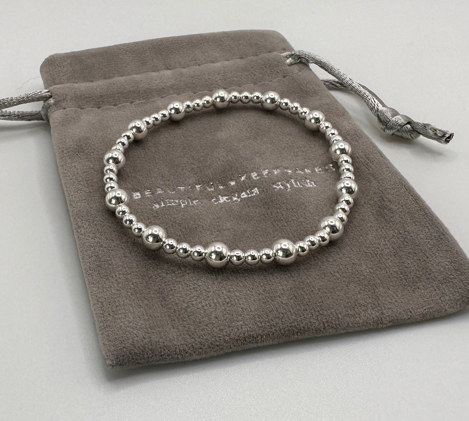 Silver Oscillate Beaded Bracelet - Beautiful Keepsakes