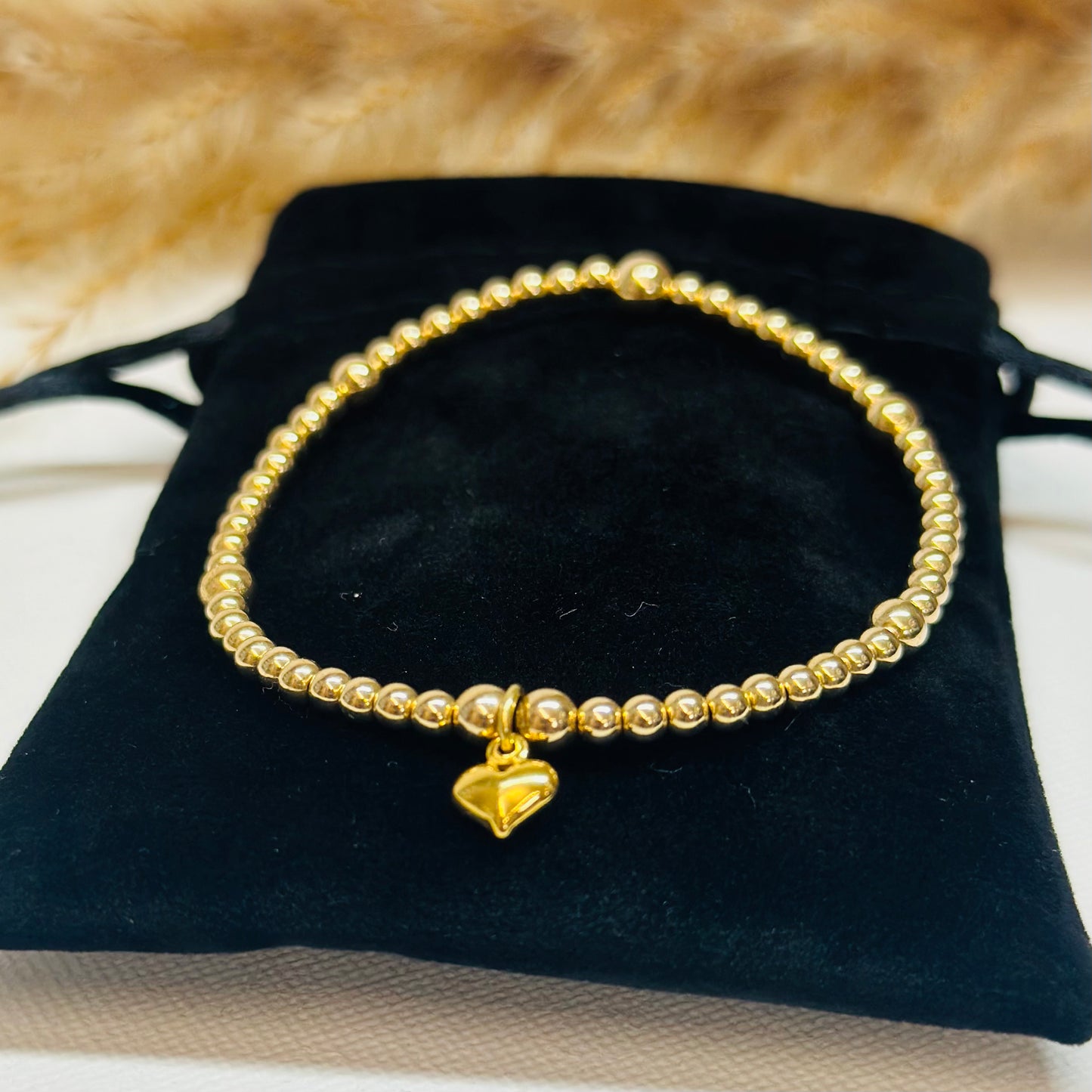 Puffy Heart Gold Filled Bracelet