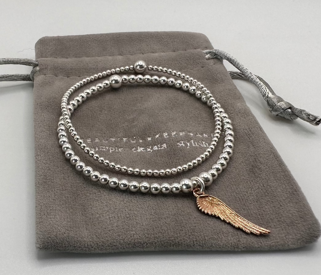Rose Gold Angel Wing Bracelet - Beautiful Keepsakes