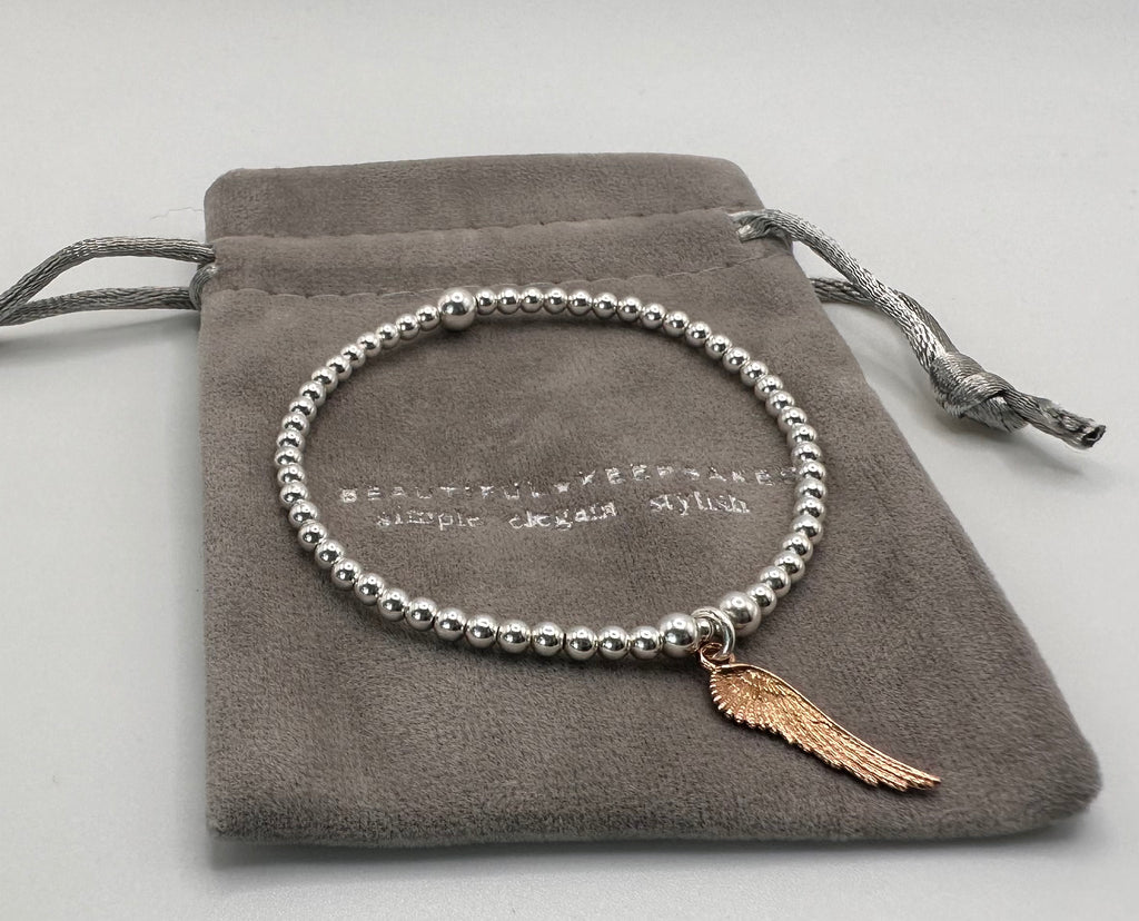 Rose Gold Angel Wing Bracelet - Beautiful Keepsakes