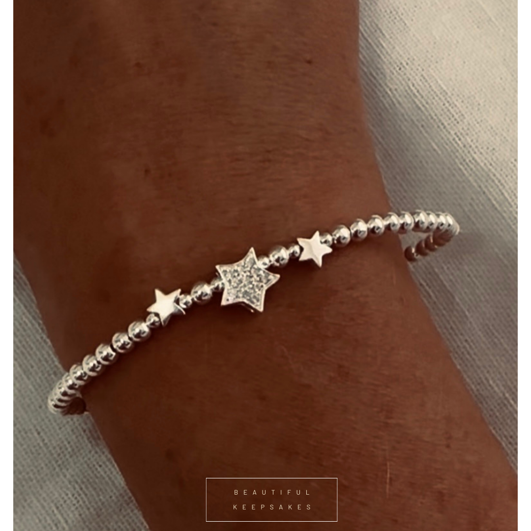 Shooting Star Sterling Silver Bracelet - Beautiful Keepsakes