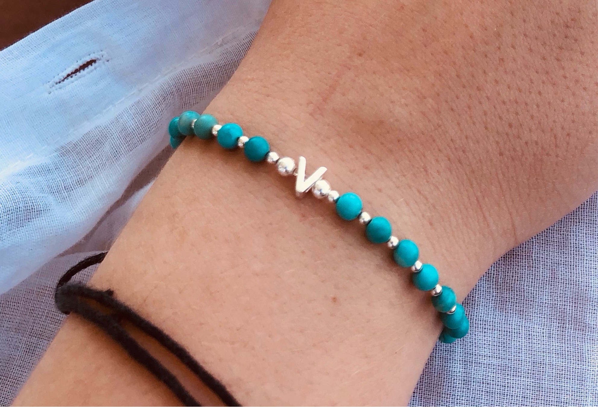 Initial Turquoise Bracelet - Beautiful Keepsakes