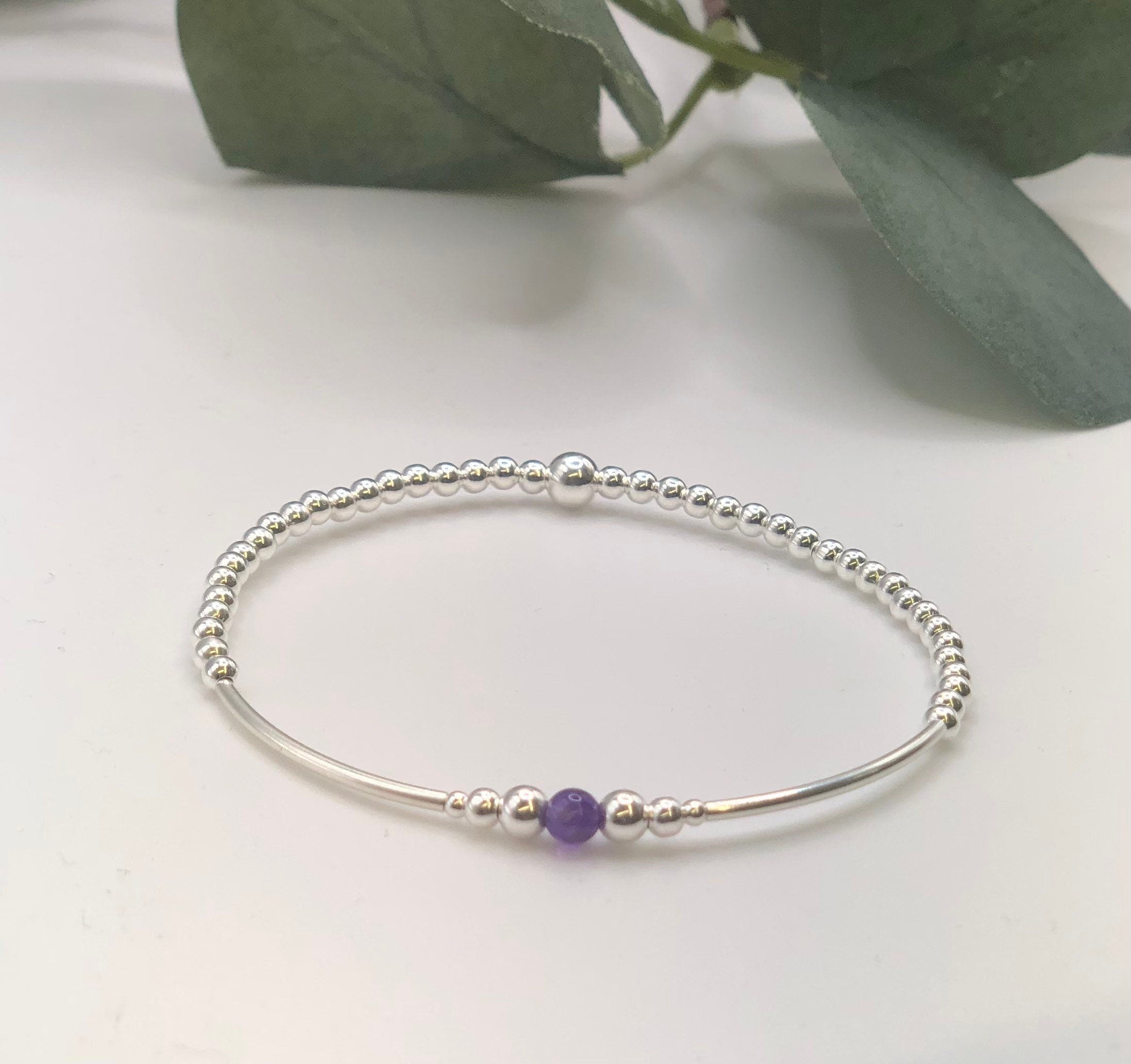 2mm Sterling Silver Gemstone Bracelet Beautiful Keepsakes