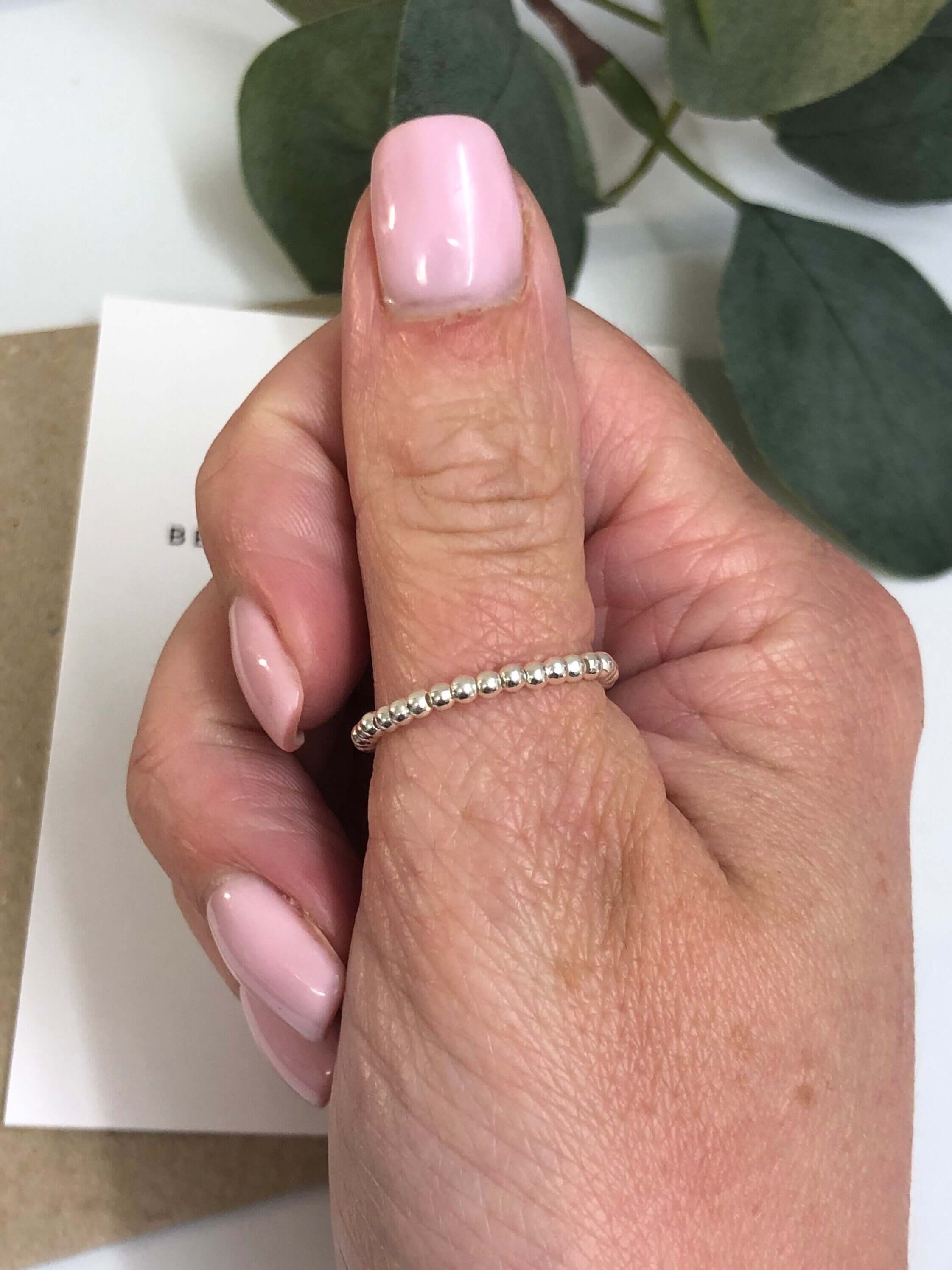 2mm Sterling Silver Beaded Ring Beautiful Keepsakes