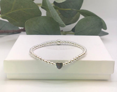 3mm Solid Heart Sterling Silver Bracelet Beautiful Keepsakes